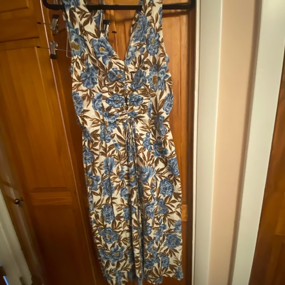 Madewell Blue Floral Midi Dress
